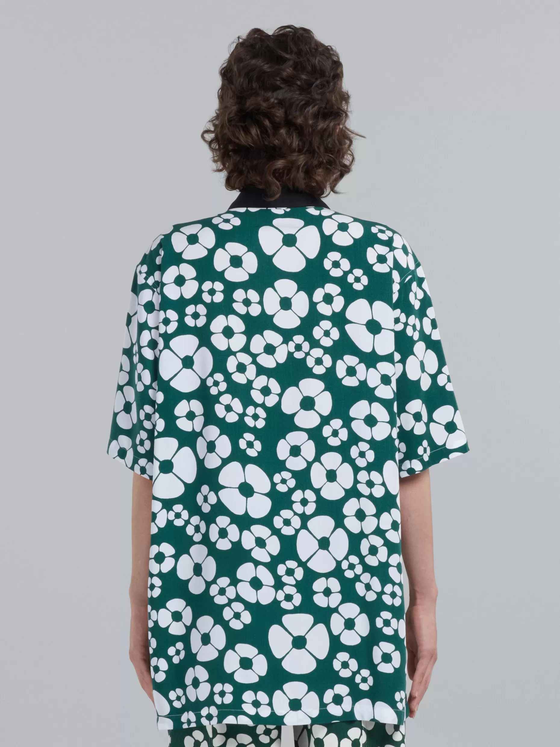 Women Marni X Carhartt Wip - Green Short-Sleeved Floral Shirt