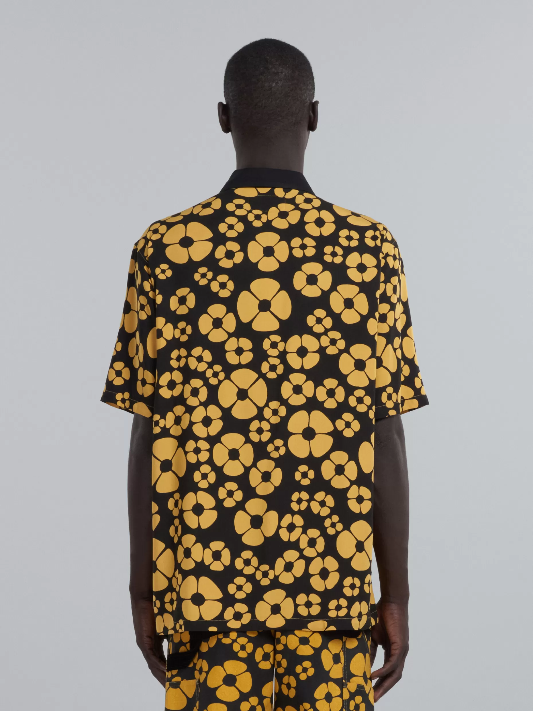 Men Marni X Carhartt Wip - Yellow Short-Sleeved Floral Shirt