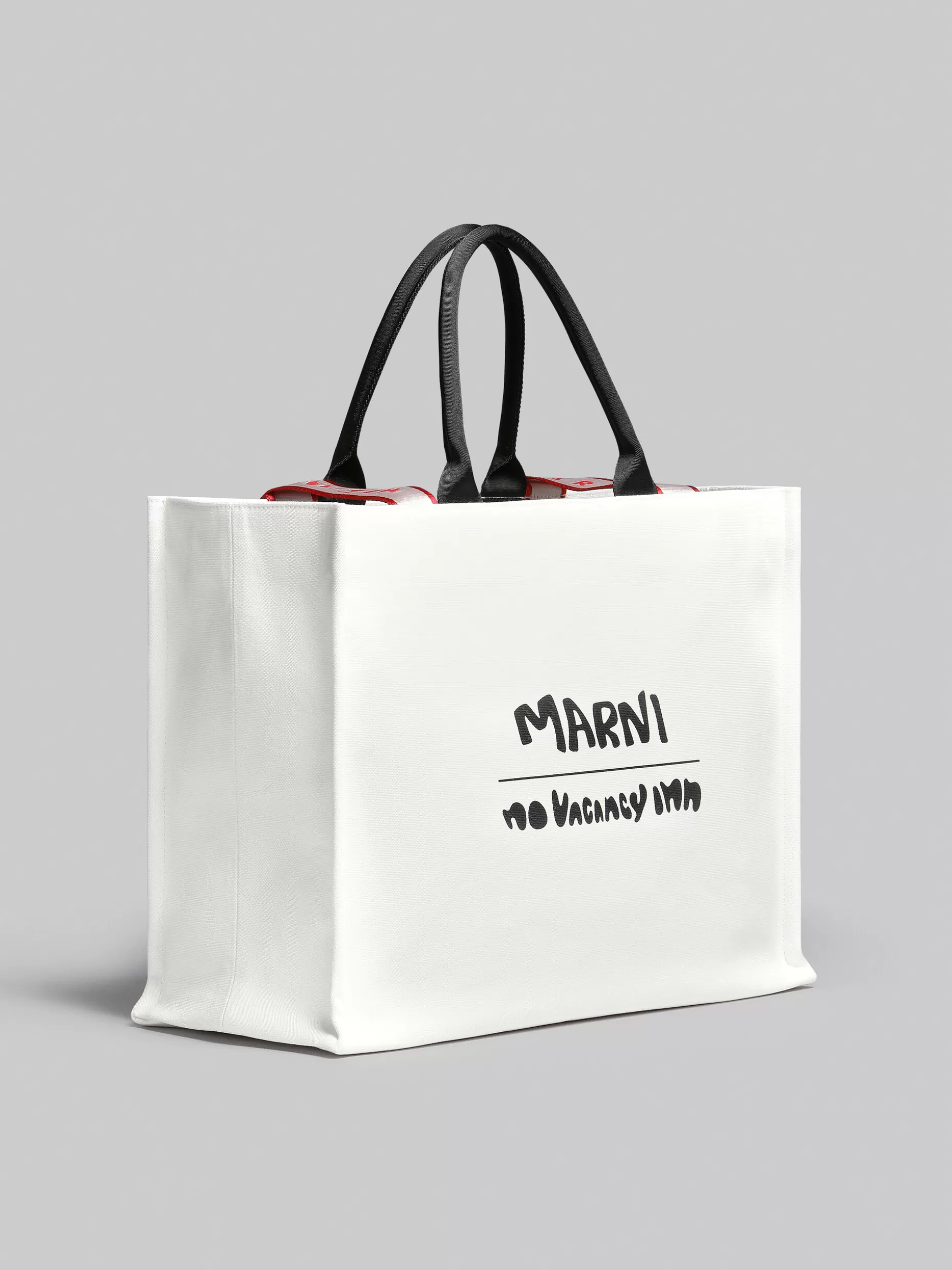 Men Marni X No Vacancy Inn - Bey Tote Bag In White Canvas