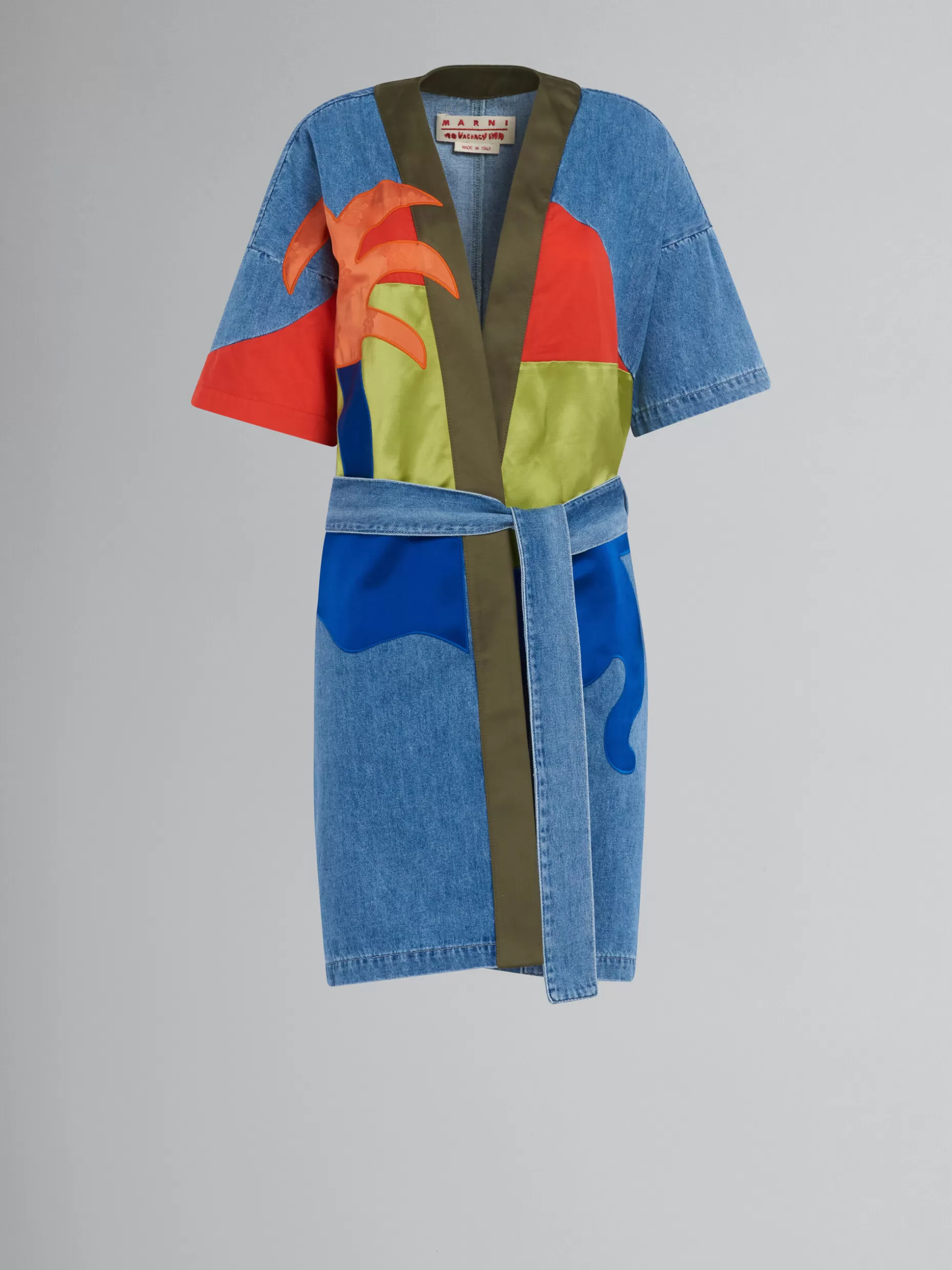 Women Marni X No Vacancy Inn - Blue Chambray Light Coat With Embroidery