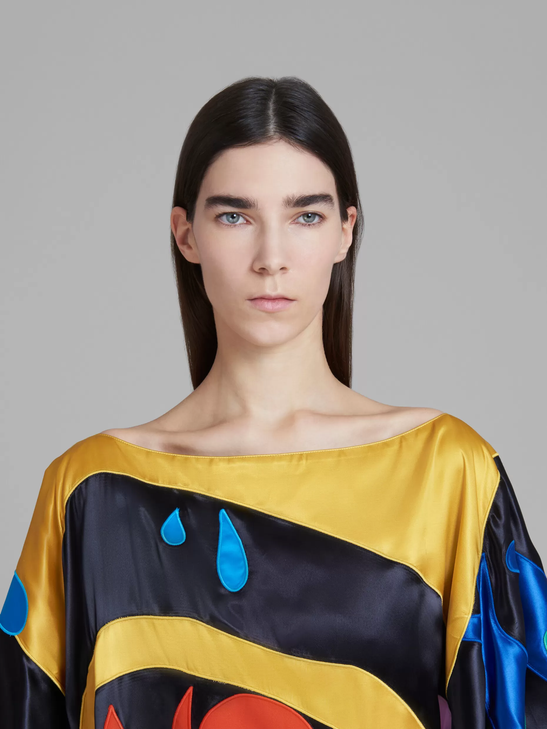 Women Marni X No Vacancy Inn - Cape Top With Multicolour Patchwork Motifs