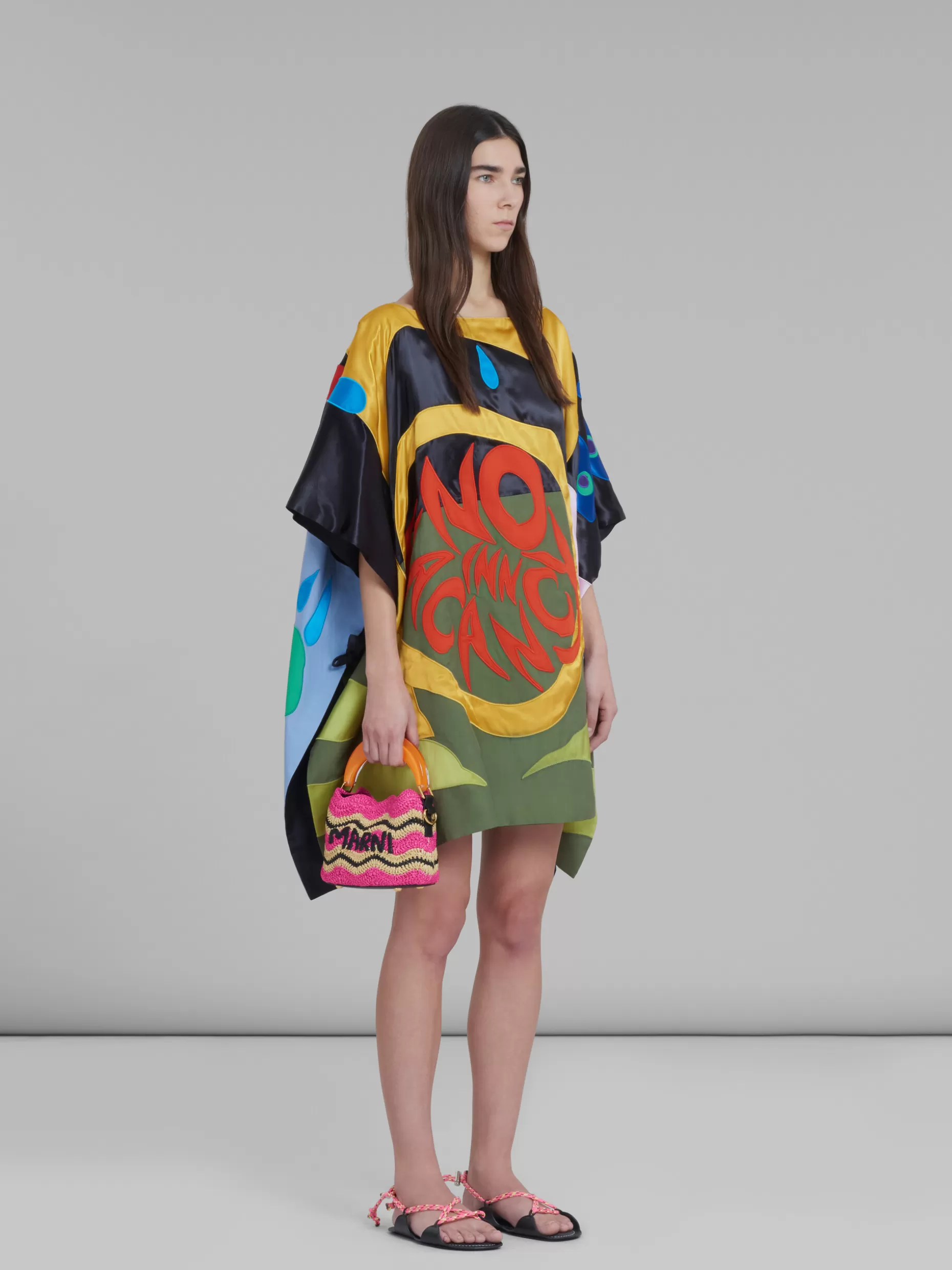 Women Marni X No Vacancy Inn - Cape Top With Multicolour Patchwork Motifs
