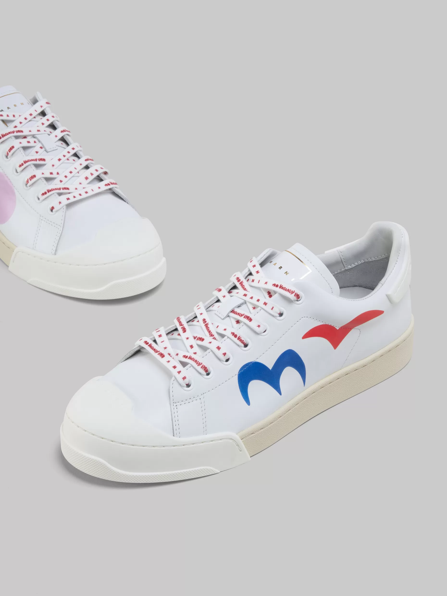 Men Marni X No Vacancy Inn - Dada Bumper Sneaker In White Printed Leather