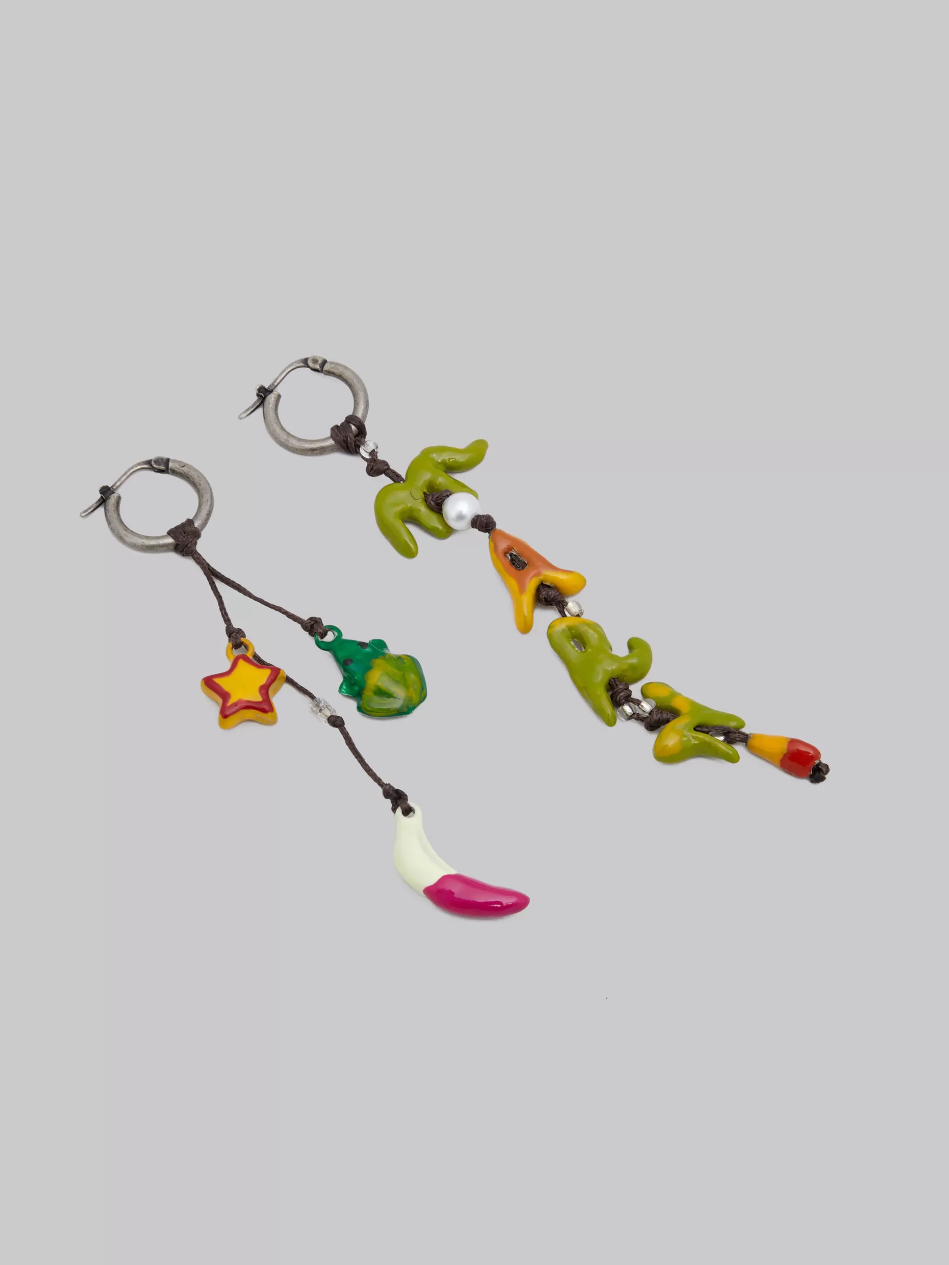 Women Marni X No Vacancy Inn - Earrings With Green Red And Yellow Pendants