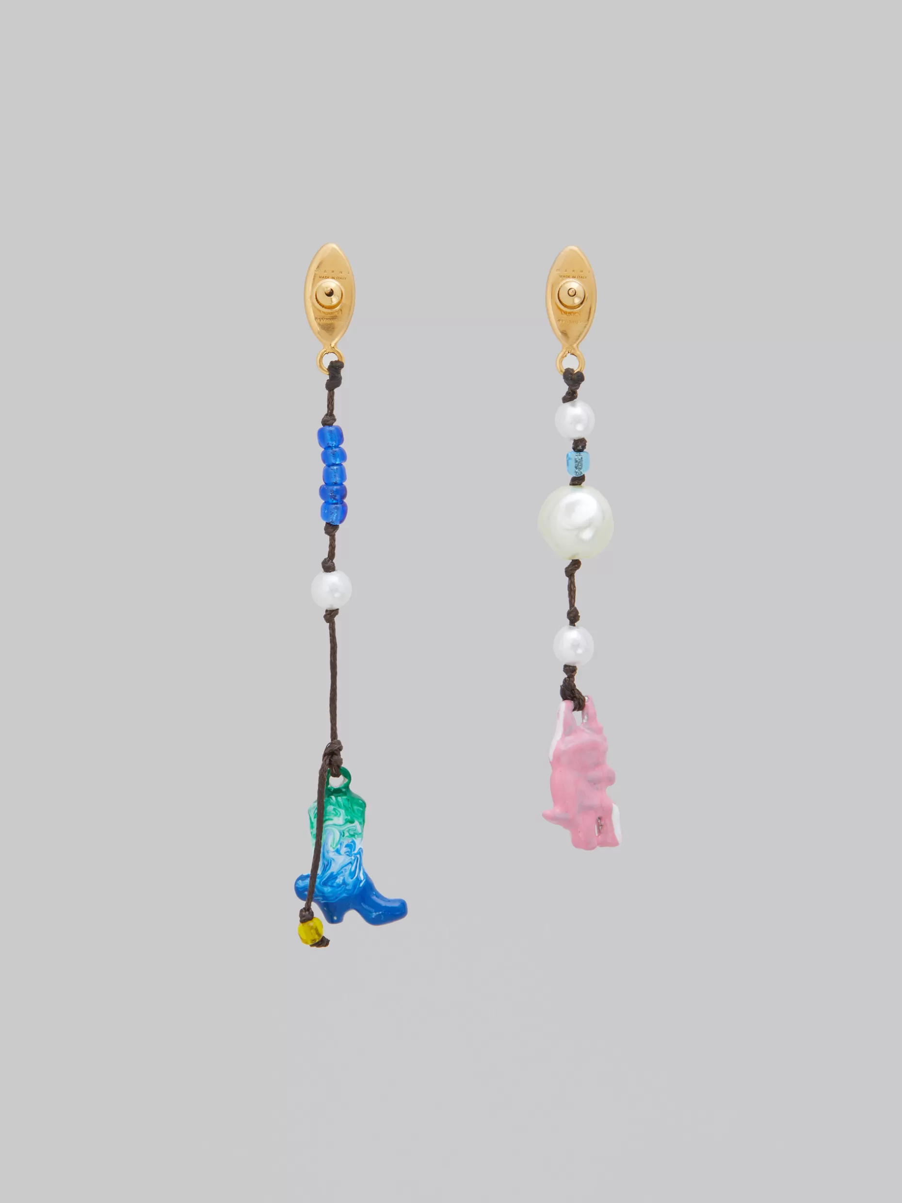 Women Marni X No Vacancy Inn - Earrings With Pink Red And Blue Pendants