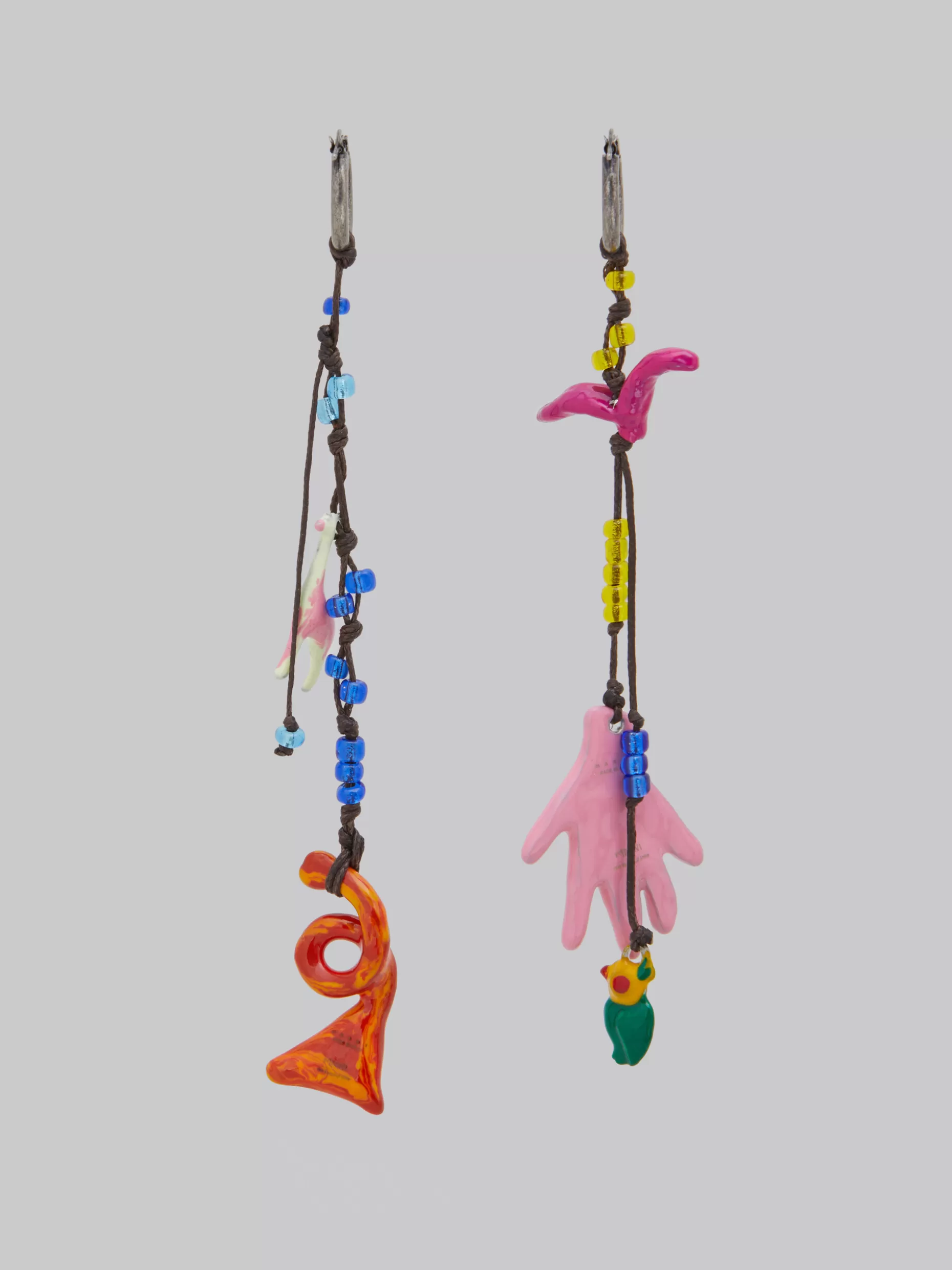 Women Marni X No Vacancy Inn - Earrings With Pink Red And Orange Pendants