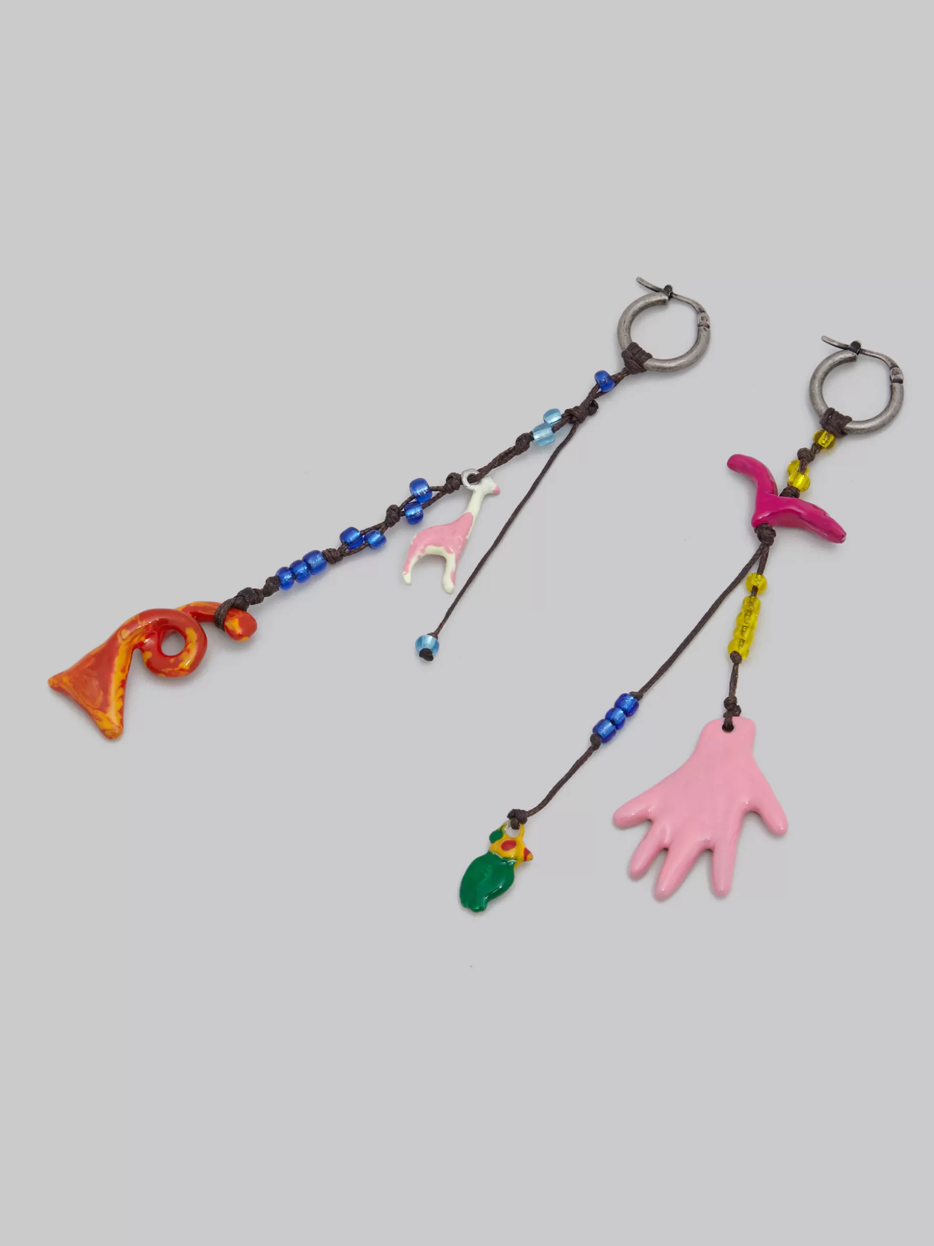 Women Marni X No Vacancy Inn - Earrings With Pink Red And Orange Pendants