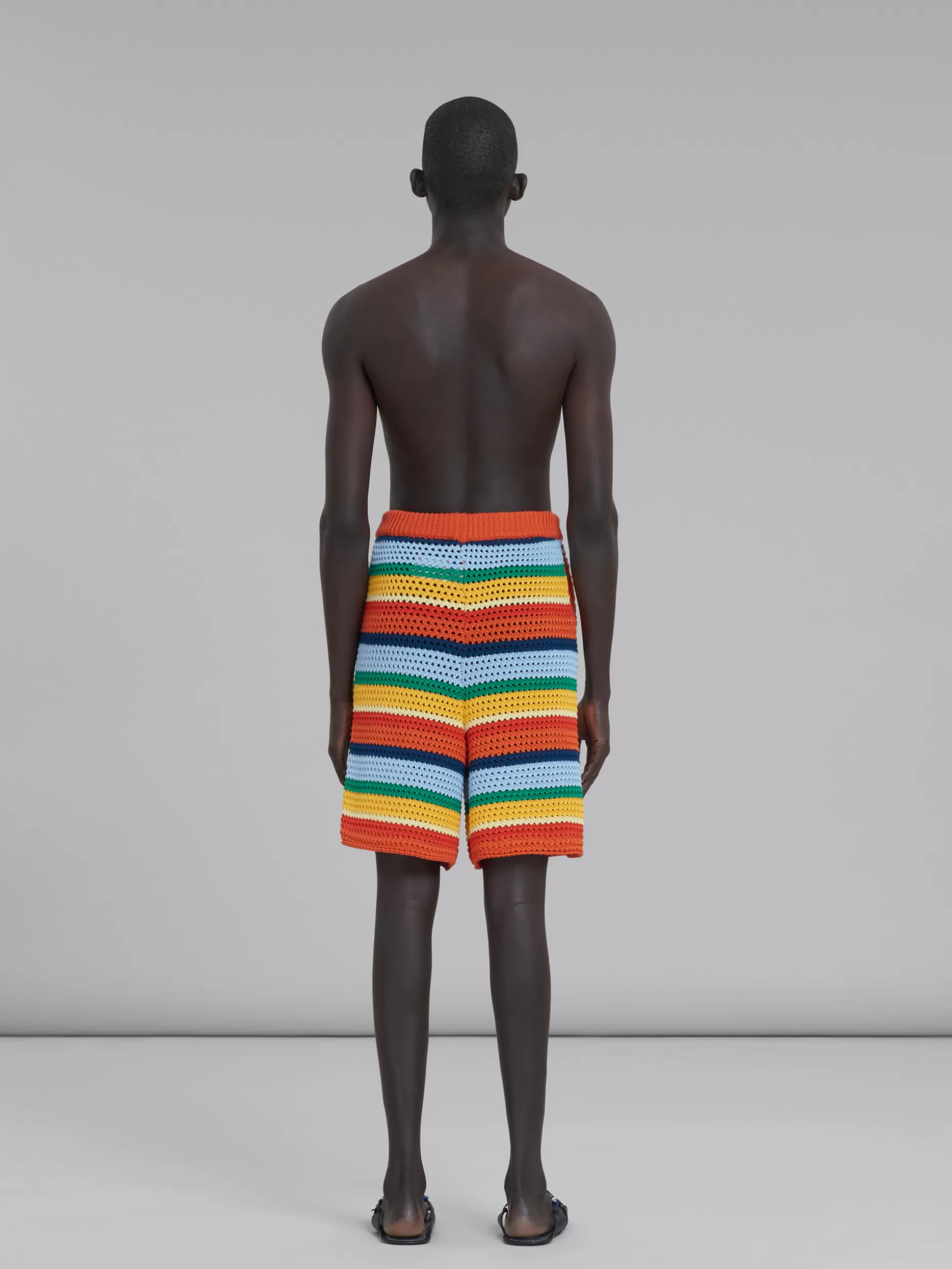 Men Marni X No Vacancy Inn - Multicolour Cotton-Knit Bermuda Shorts