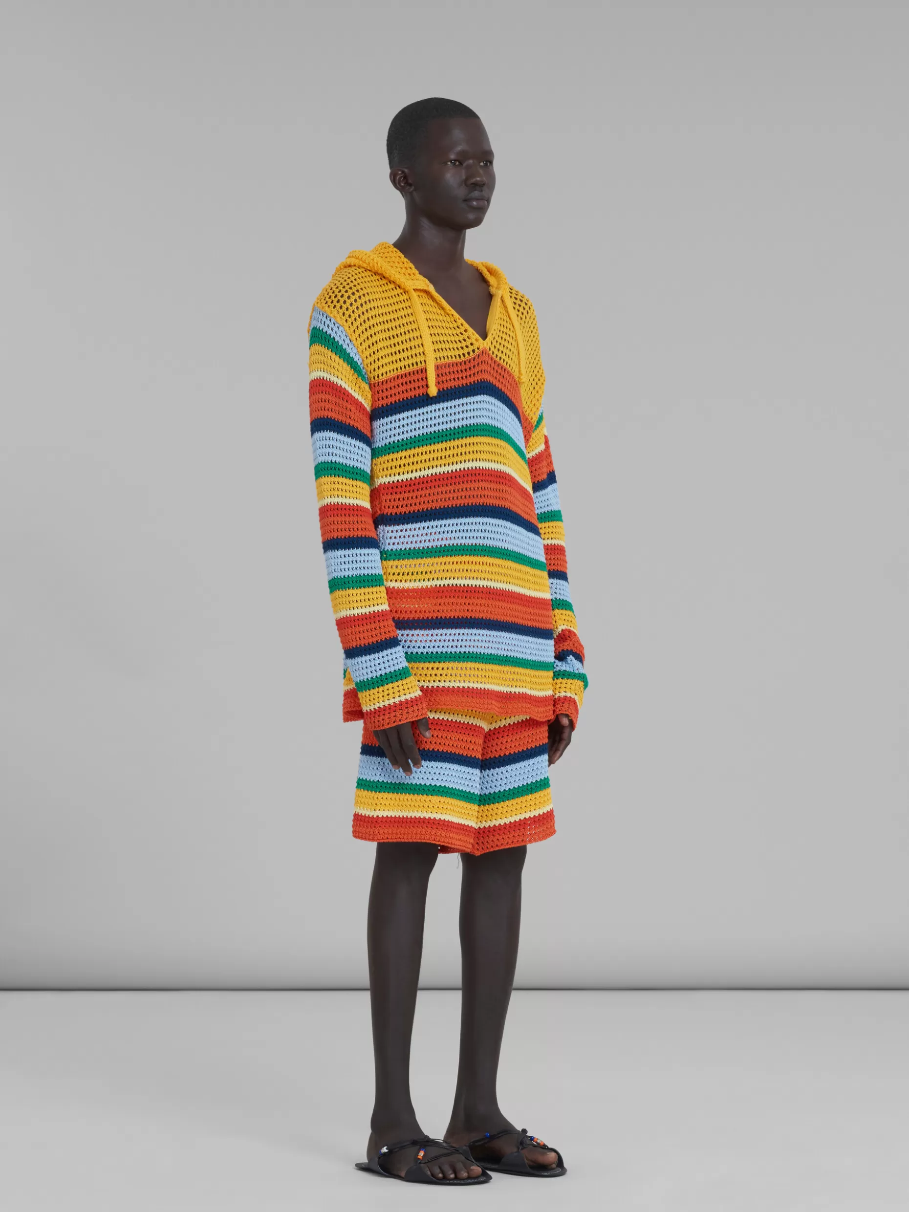 Men Marni X No Vacancy Inn - Multicolour Cotton-Knit Bermuda Shorts