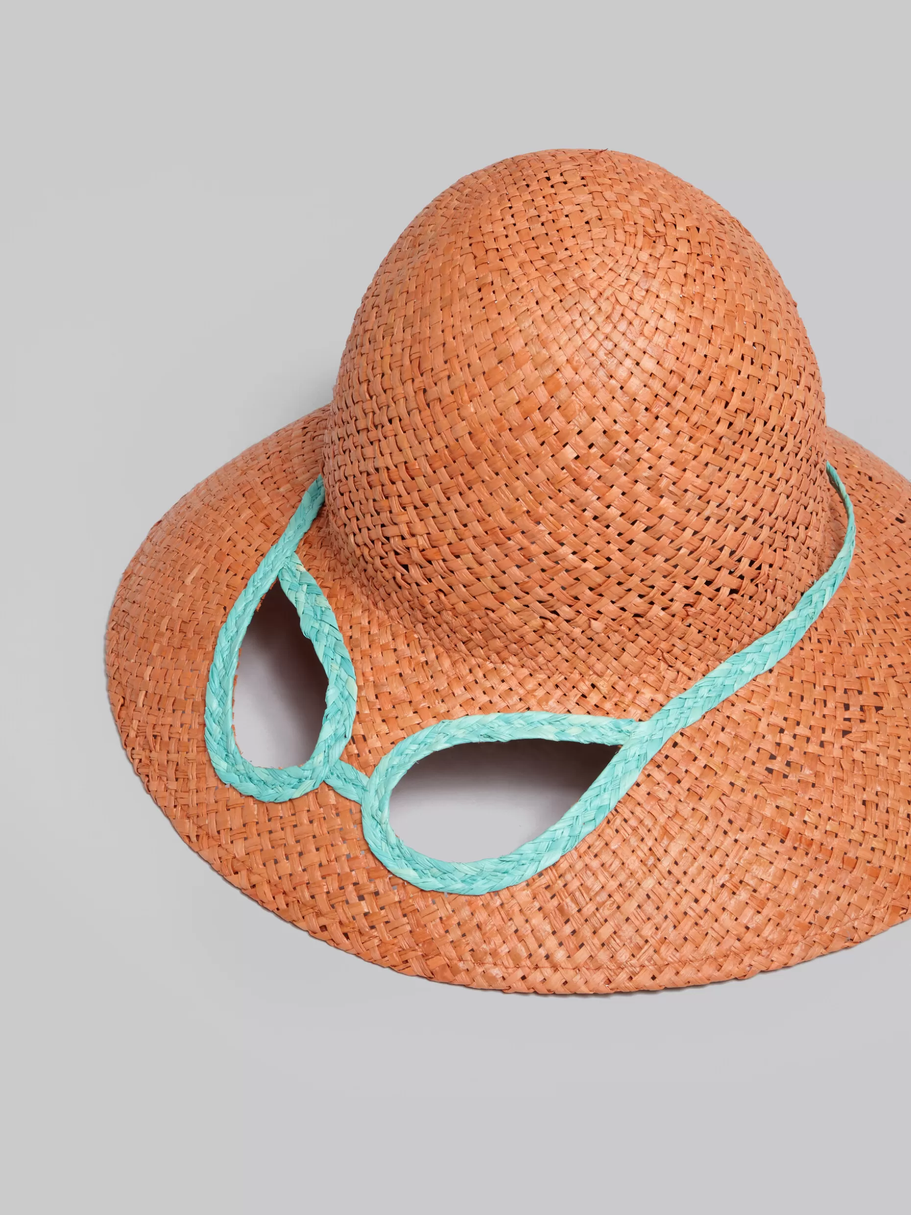Women Marni X No Vacancy Inn - Orange Hat In Raffia With Cut-Outs