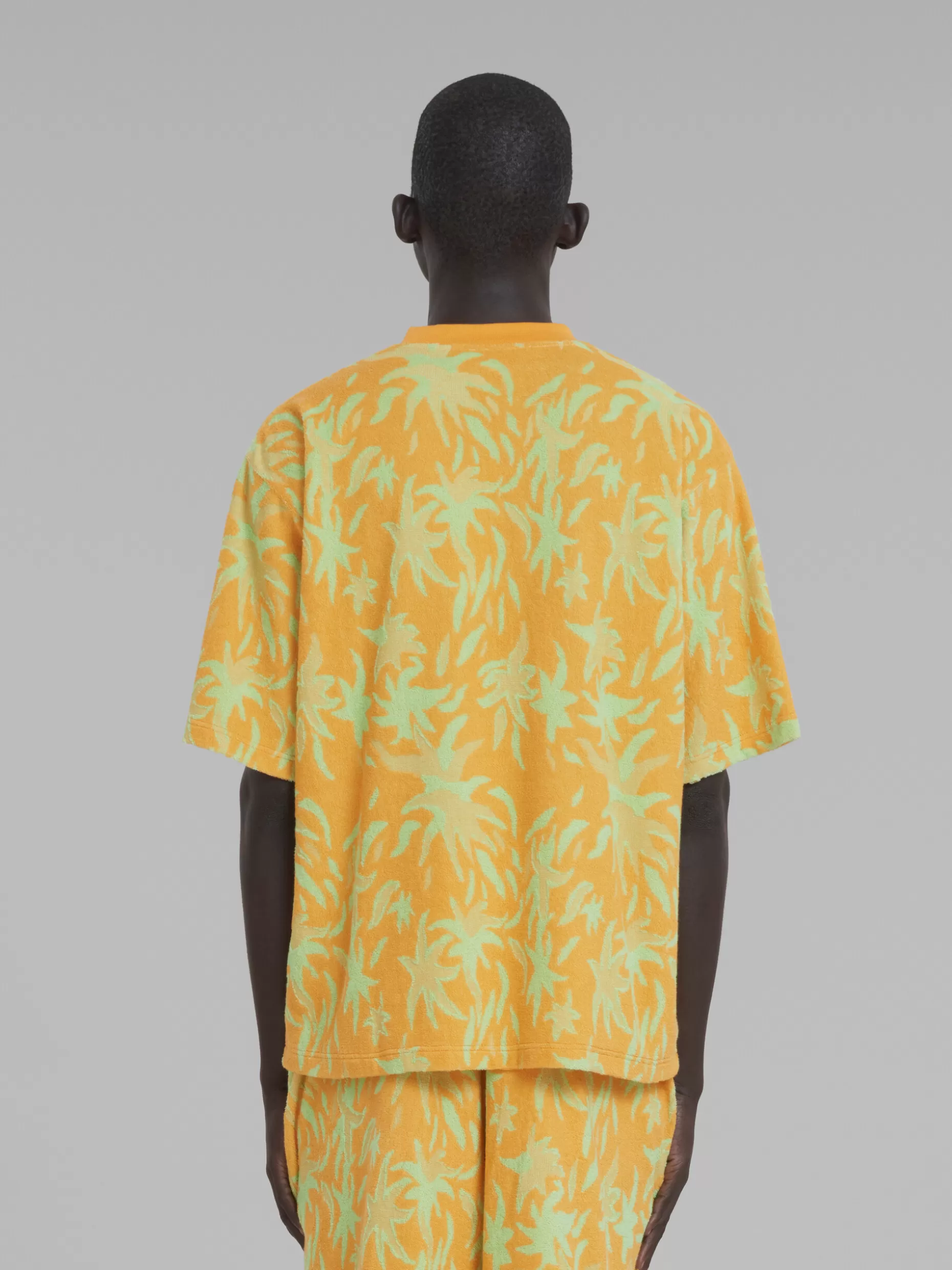Men Marni X No Vacancy Inn - Orange Jacquard Sponge Fabric T-Shirt