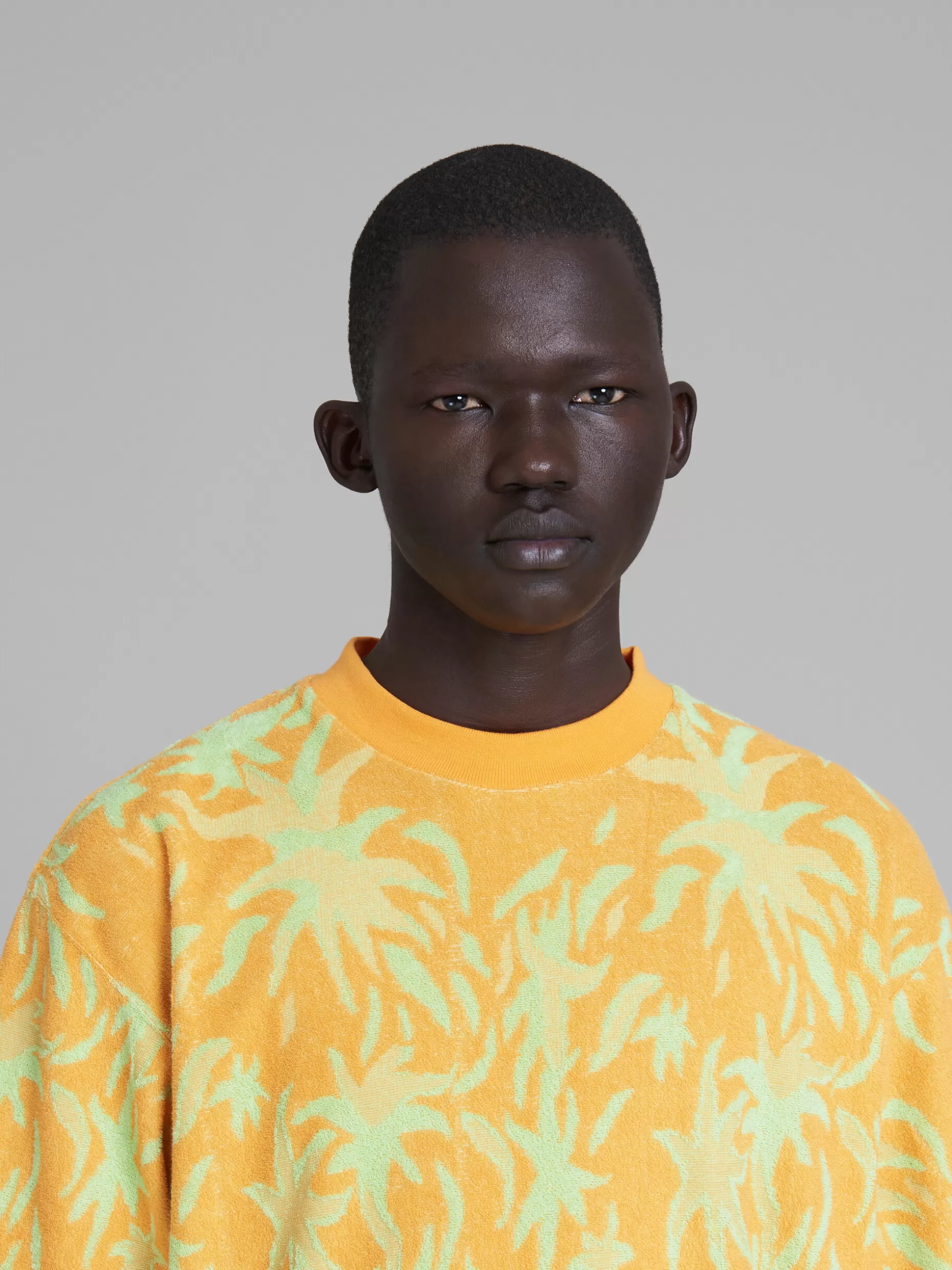 Men Marni X No Vacancy Inn - Orange Jacquard Sponge Fabric T-Shirt