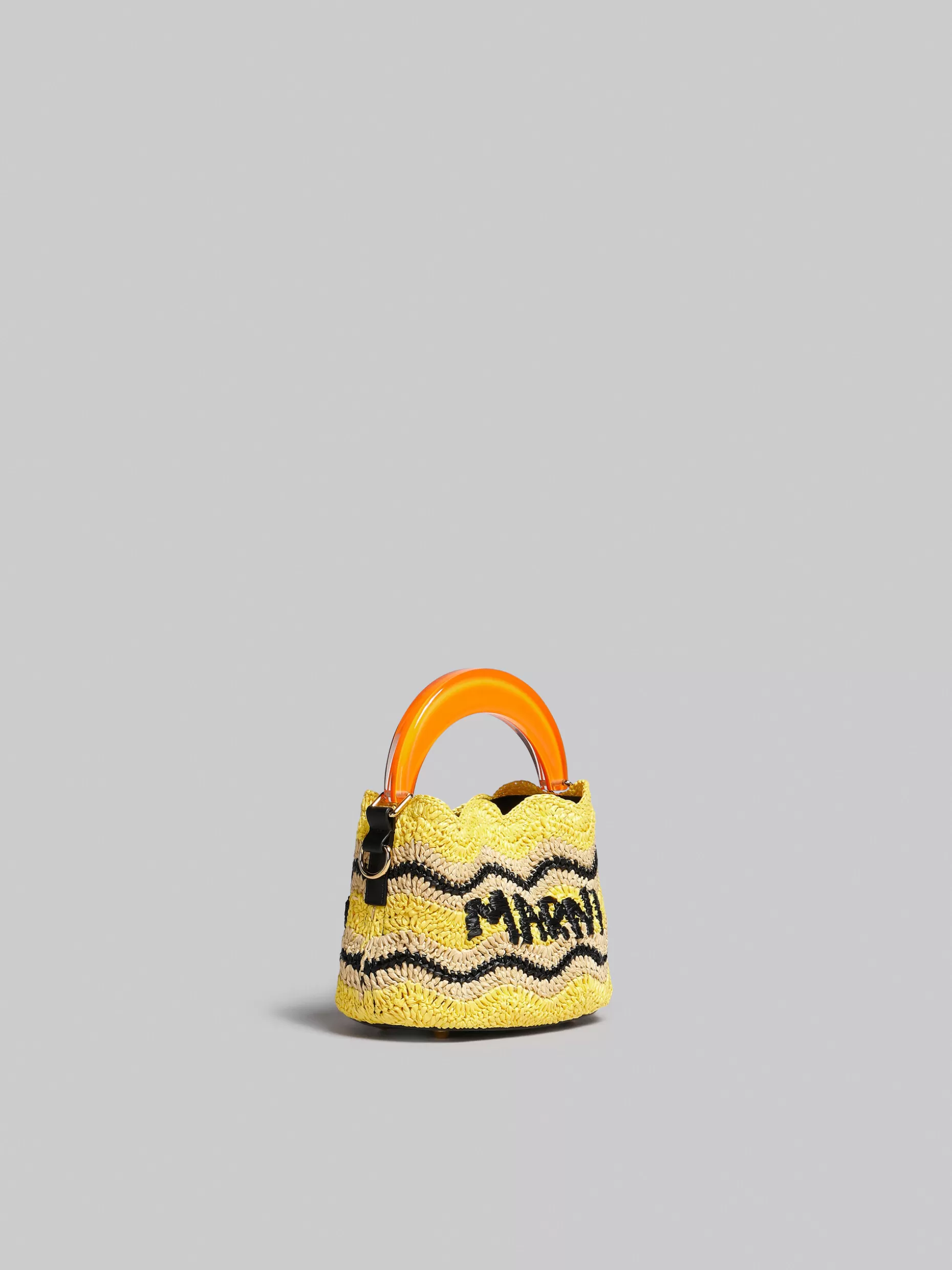 Women Marni X No Vacancy Inn - Venice Mini Bucket In Yellow Crochet Raffia