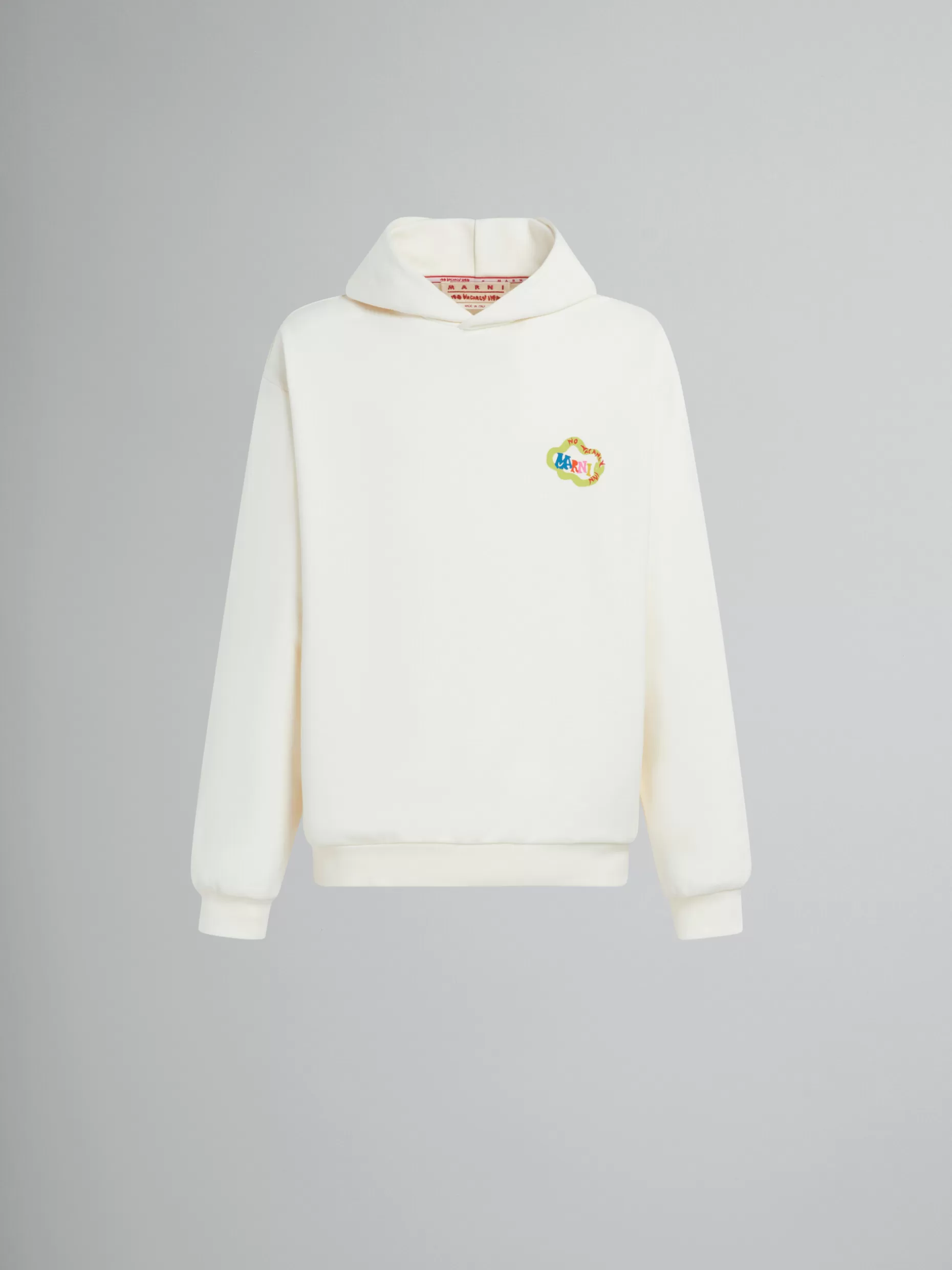 Men Marni X No Vacancy Inn - White Sweatshirt In Bio Cotton Jersey With Snake Logo Print