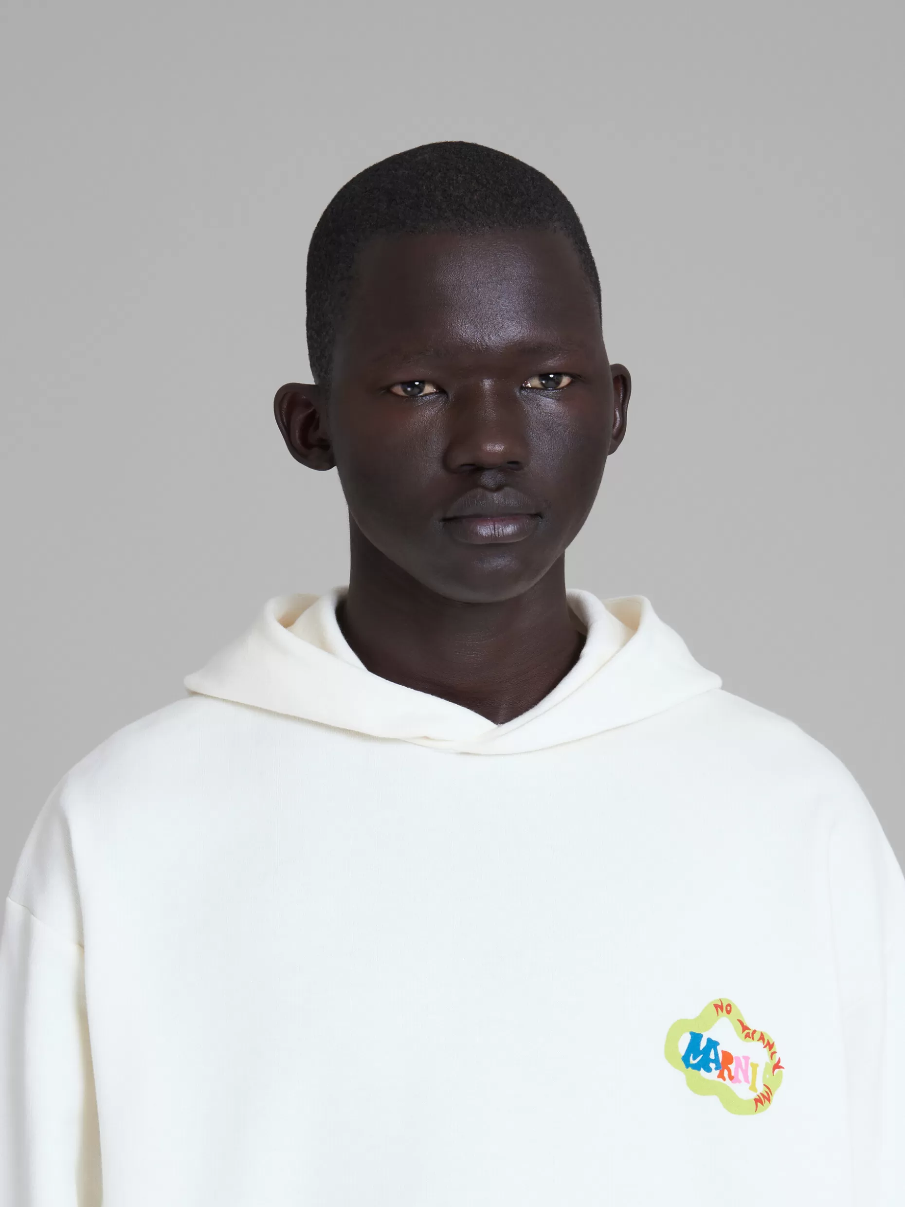 Men Marni X No Vacancy Inn - White Sweatshirt In Bio Cotton Jersey With Snake Logo Print