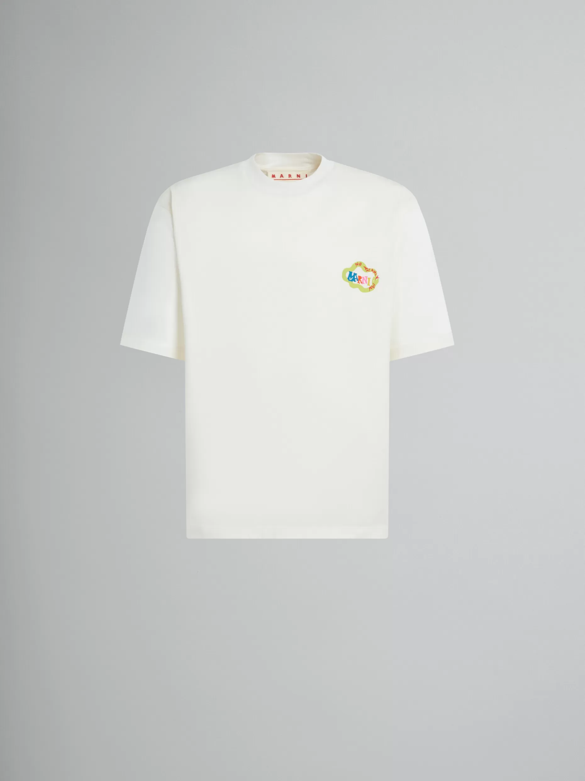 Men Marni X No Vacancy Inn - White T-Shirt In Bio Cotton Jersey With Snake Logo Print
