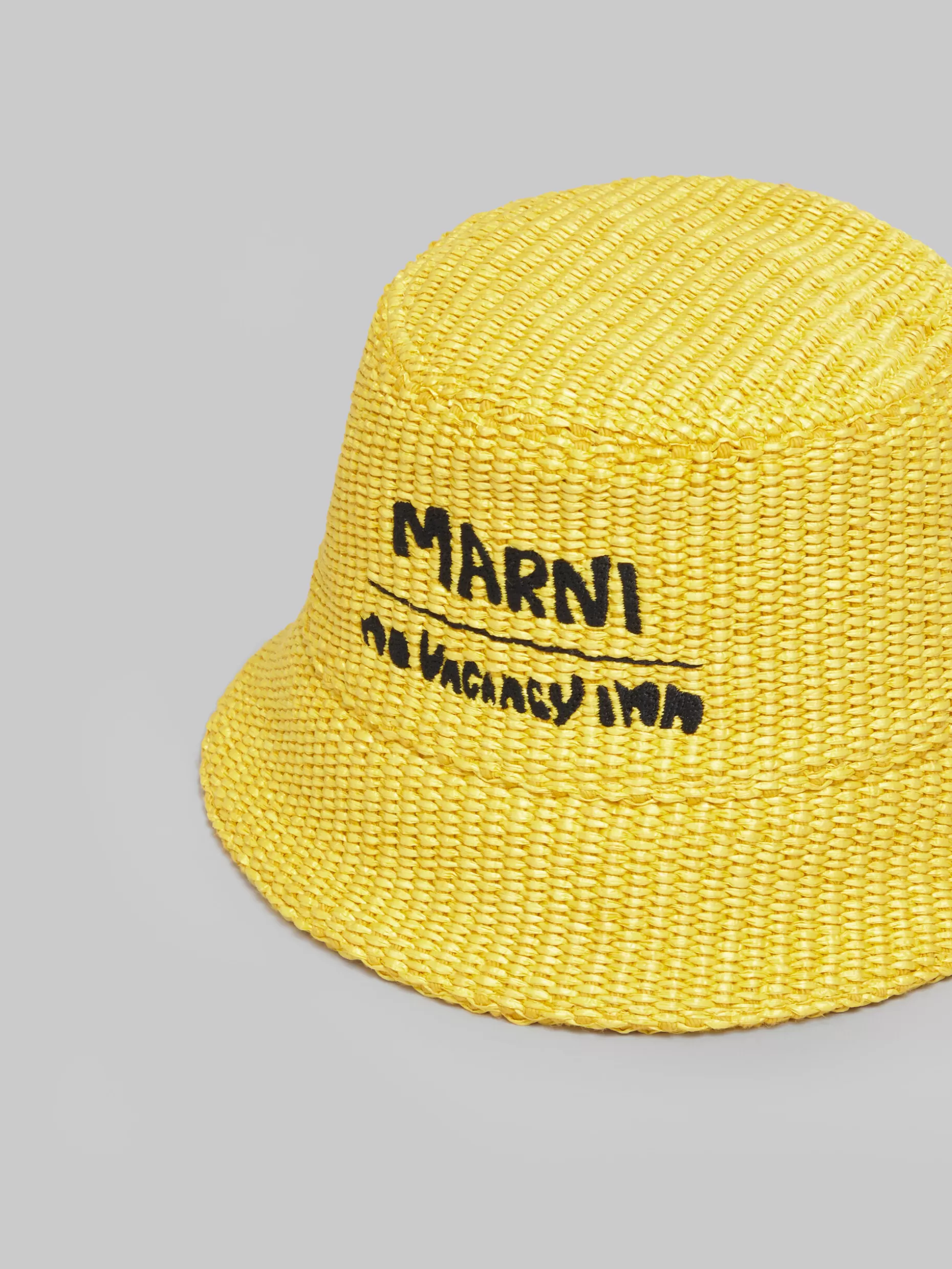 Women Marni X No Vacancy Inn - Yellow Hat In Raffia Fabric