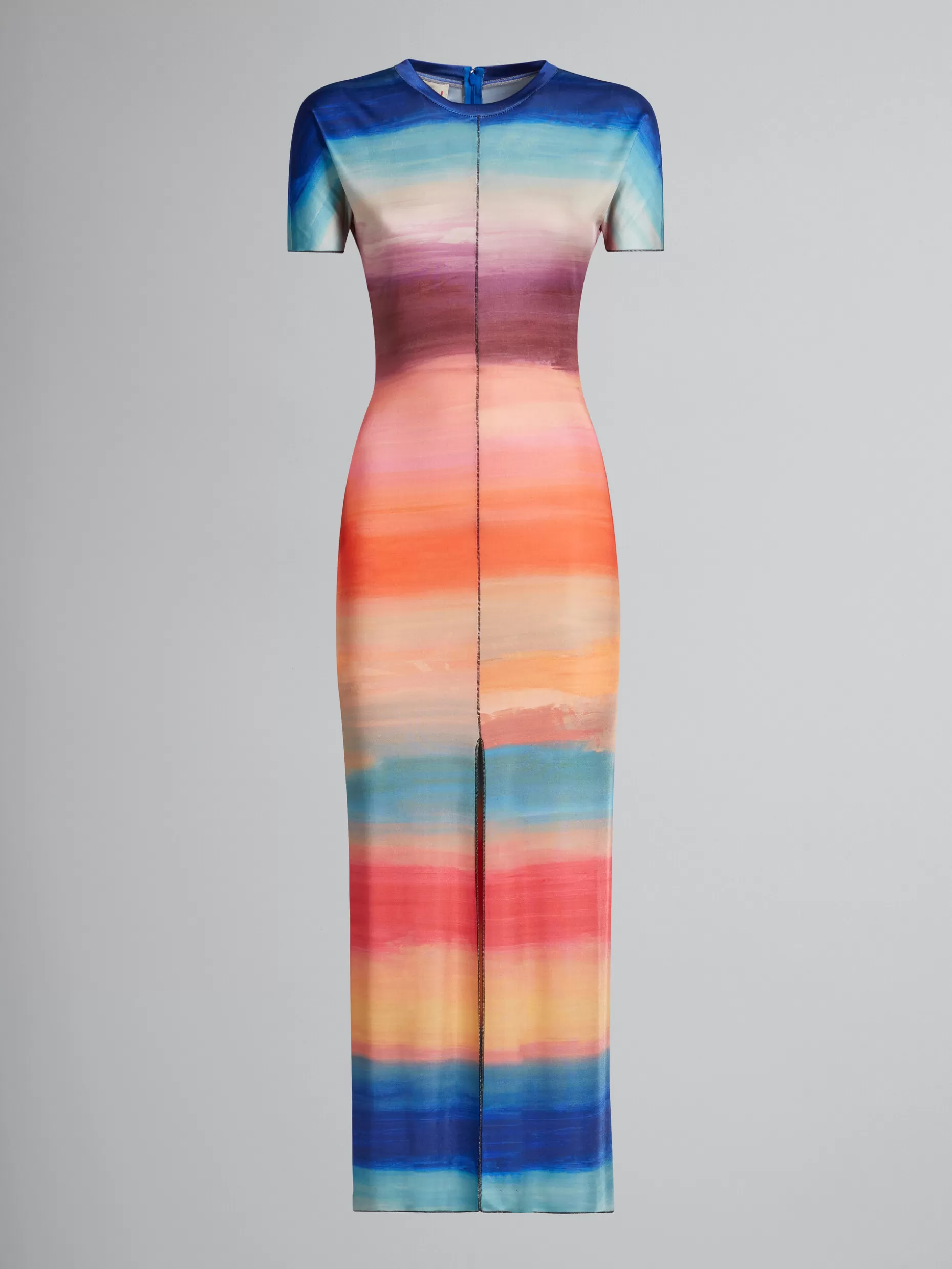 Women Marni Multicoloured Viscose Dress With Dark Side Of The Moon Print