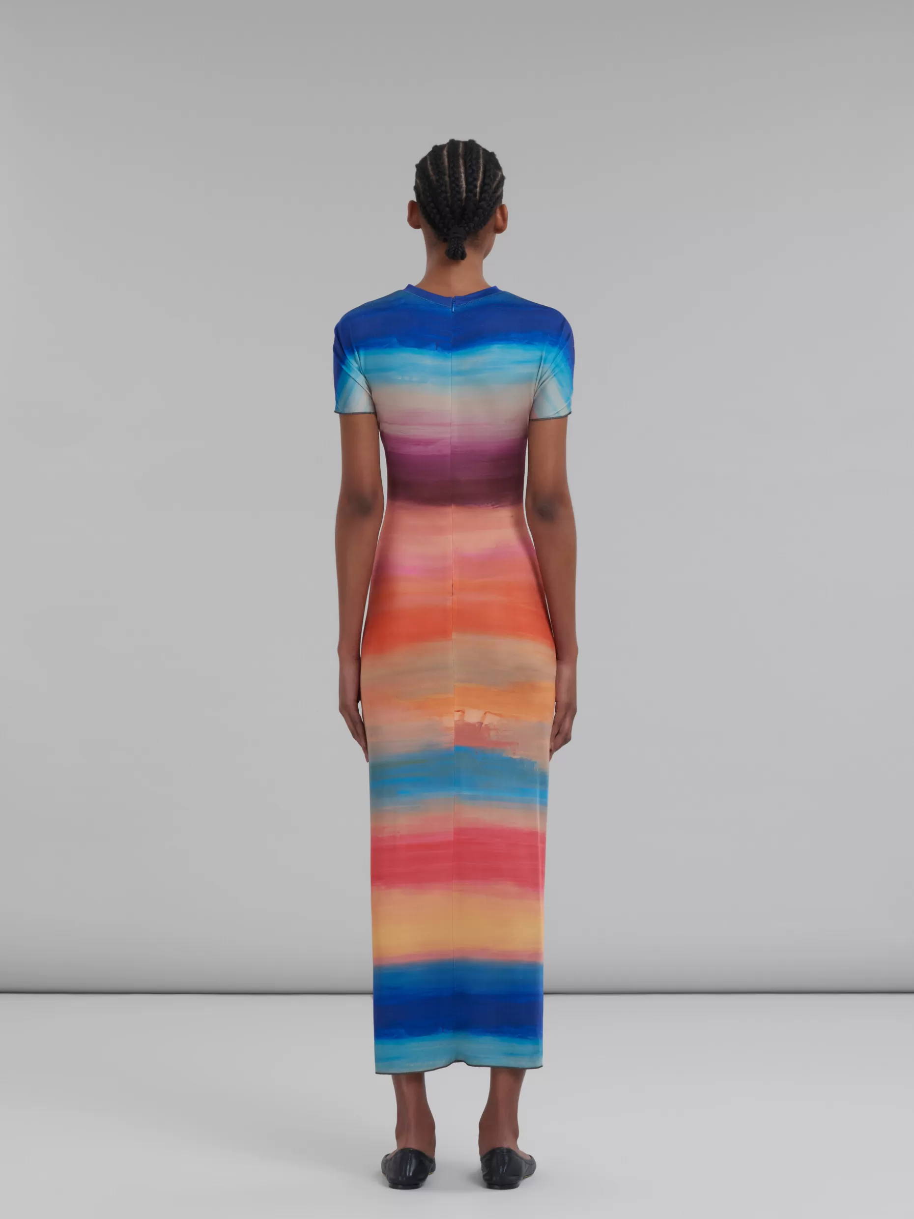 Women Marni Multicoloured Viscose Dress With Dark Side Of The Moon Print