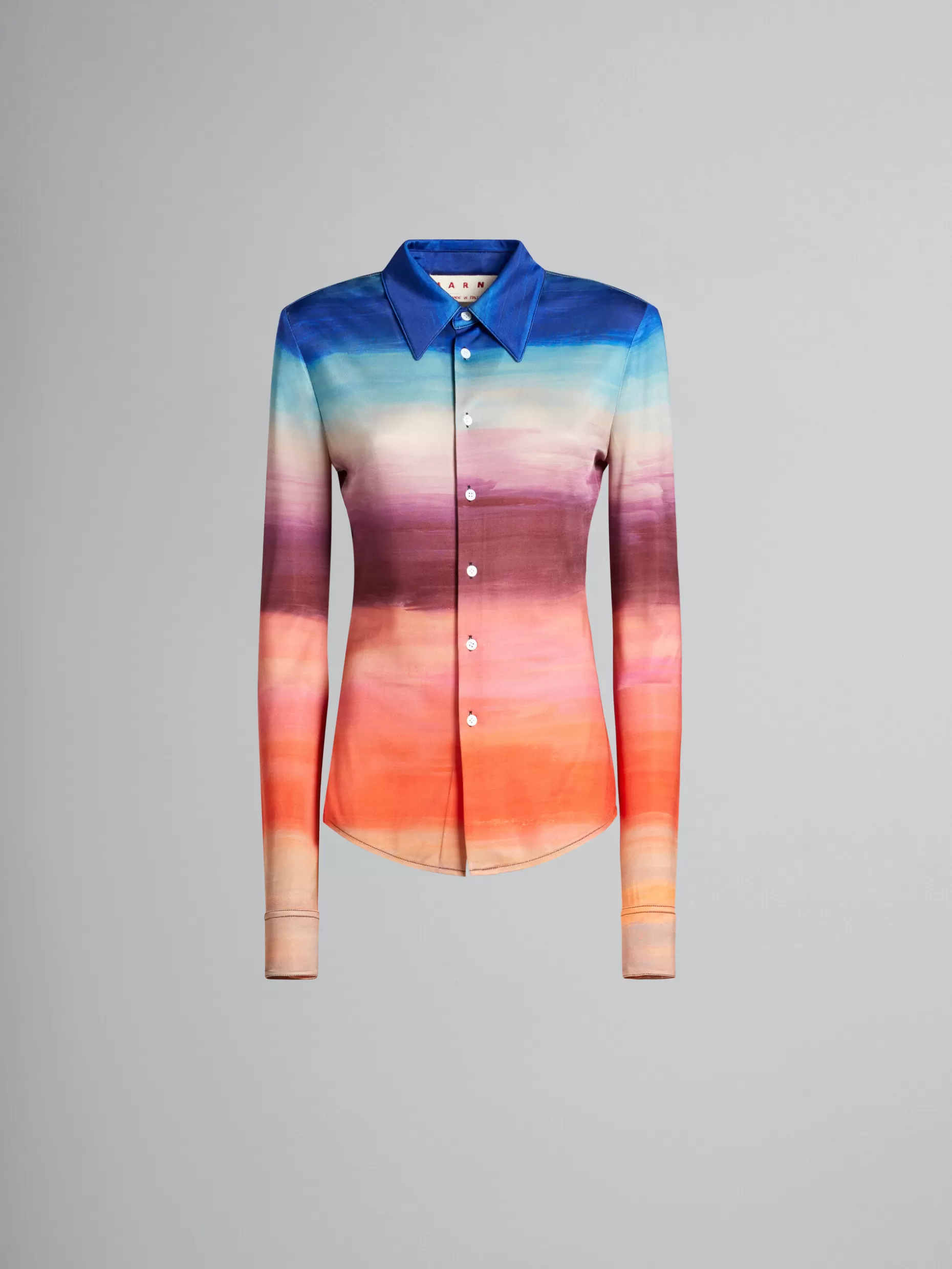 Women Marni Multicoloured Viscose Jersey Shirt With Dark Side Of The Moon Print