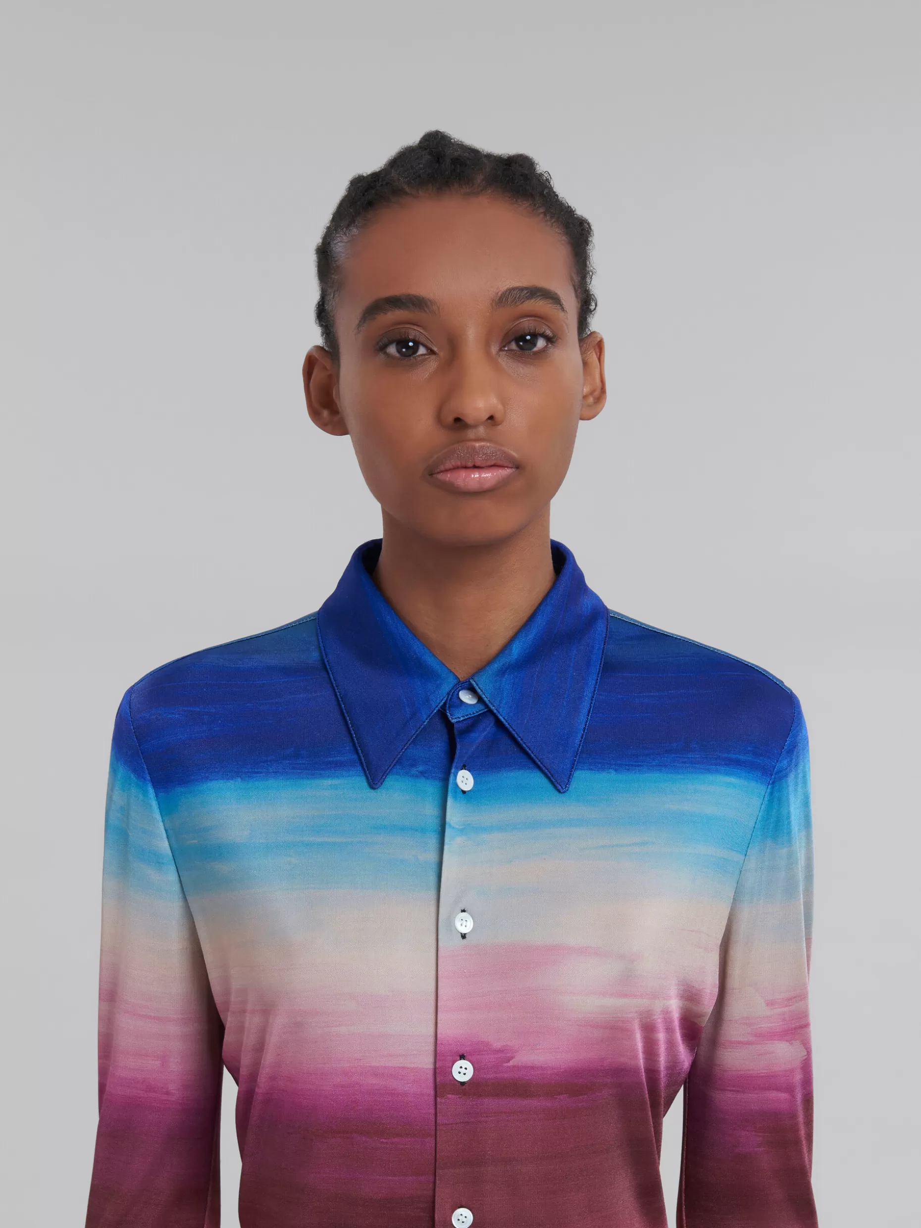 Women Marni Multicoloured Viscose Jersey Shirt With Dark Side Of The Moon Print