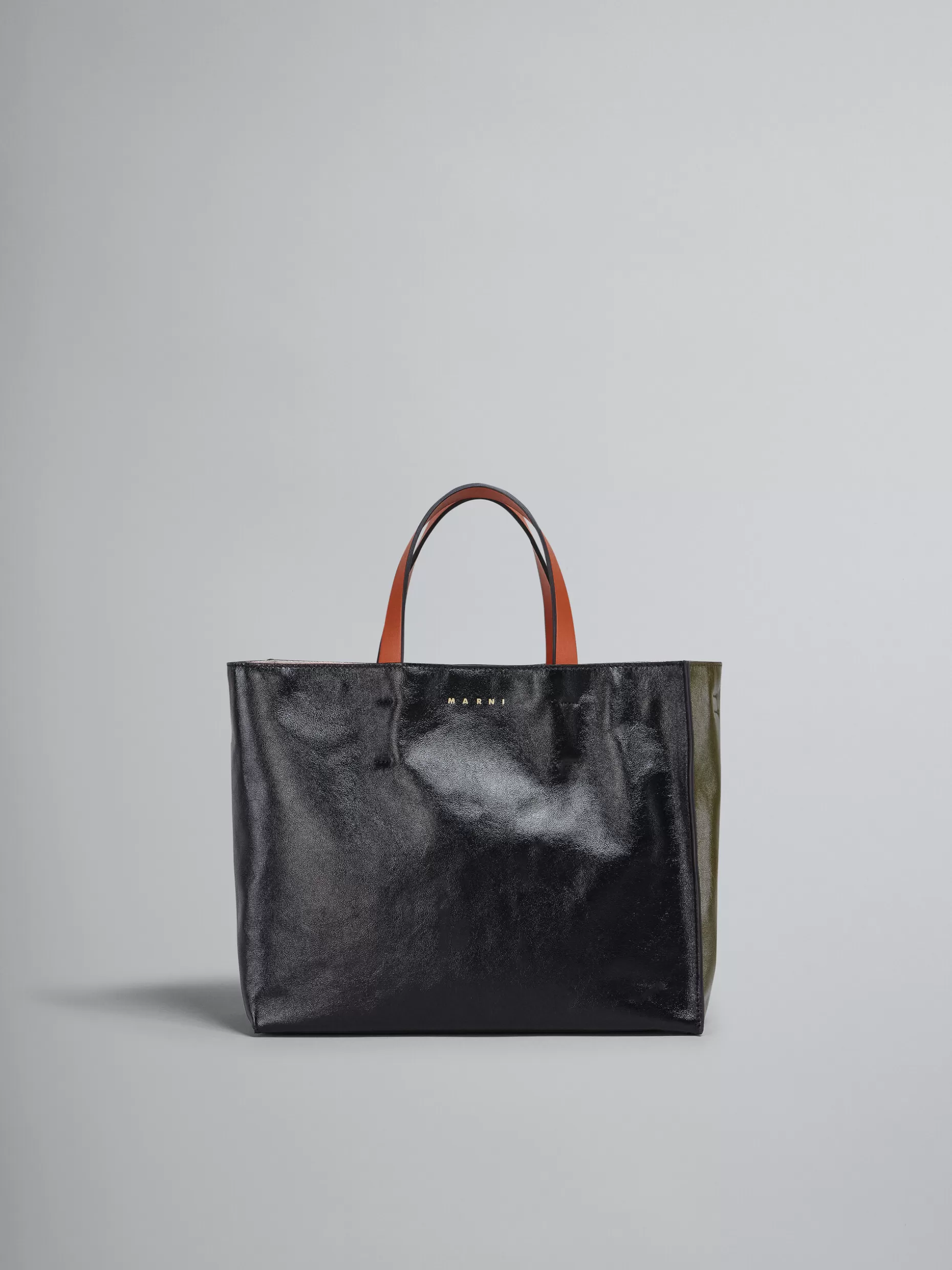 Women Marni Museo Soft Small Bag In Black Green And Orange Leather